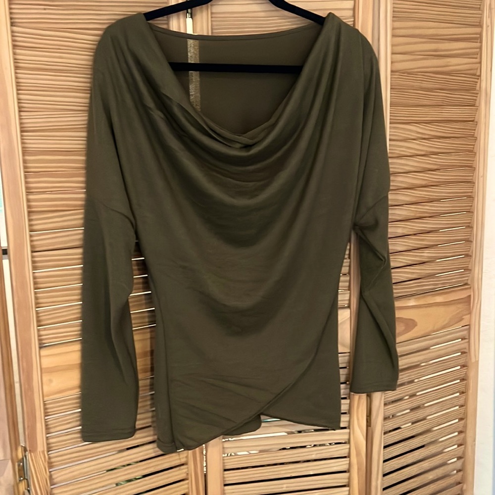 Drape front sweater